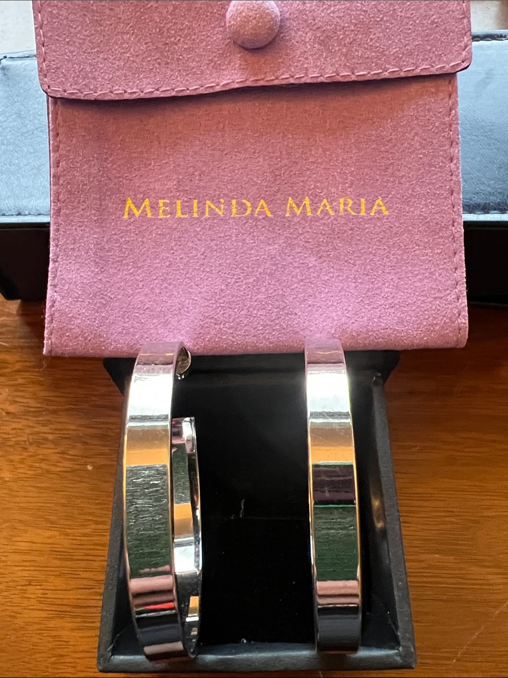 Melinda Maria Silver Polished Hoop Earrings